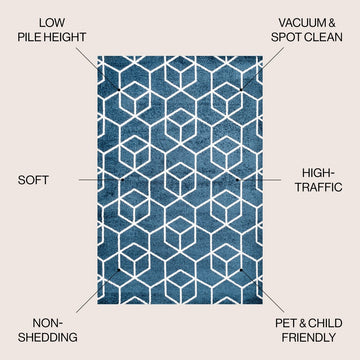 Tumbling Blocks Modern Geometric Area Rug 2